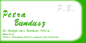 petra bundusz business card